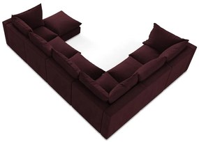 Vínovočervená rohová pohovka (ľavý roh/do tvaru "U") Manao – Makamii