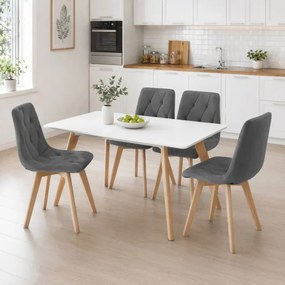 Jedálenská stolička zamatová, sivá CT-V4081 GREY4