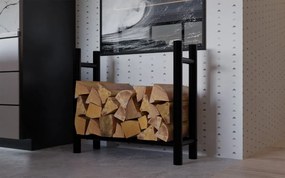 Stojan na drevo Medya round - 30x80x80 cm, kov čierny