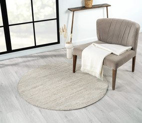 My Flair, Kusový koberec Ava CA20009 beige kruh, 120x120 (priemer) kruh, béžová, chodba / predsieň