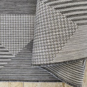 DY Sivý obojstranný koberec s geometrickým vzorom Zara 16 Rozmer: 80x150 cm