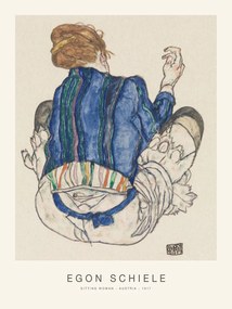Umelecká tlač Sitting Woman (Special Edition Female Portrait) - Egon Schiele, (30 x 40 cm)