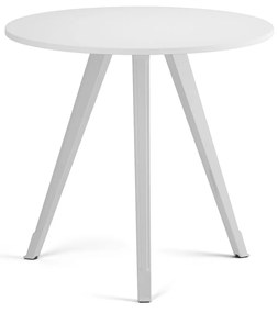 Konferenčný stôl PRIMO ZEN, priemer 80 cm, biela podnož, biela