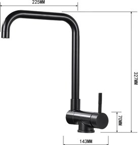 Mexen MADOX - Vysoká batéria/drezová, čierna, 672000-70