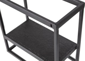 Kovová polica CASTO 40x40 cm, čierna