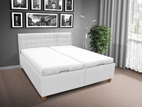 Čalúnená posteľ s úložným priestorom Perla 180 Farba: eko bílá