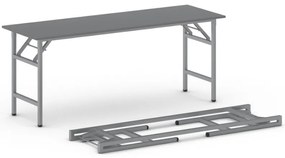 Konferenčný stôl FAST READY, 170x50 cm, sivostrieborná podnož, grafit