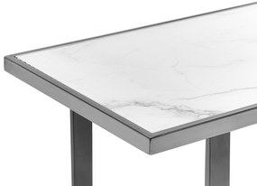 Konzolový stolík s mramorovým vzhľadom biela/strieborná PLANO Beliani