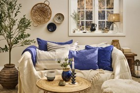 Ib Laursen Bavlnený prehoz Cream Waffle Pattern 130 × 160 cm