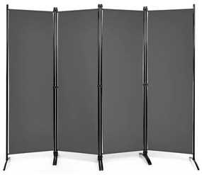 4-panelový paraván 173 cm šedý