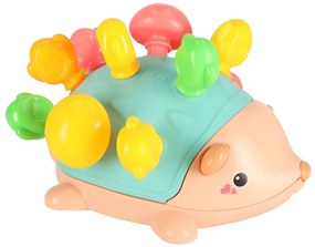 KIK Montessori senzorický vzdelávací ježko modrý – hračka na jemnú motoriku pre deti 18m+
