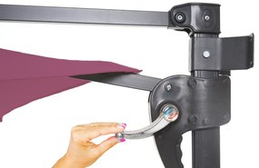 Nástenný slnečník Casoria 3 m polyester hliník/oceľ - levanduľovo-červená