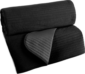 PREHOZ NA POSTEĽ VELVET2 170X210 CM ČIERNY