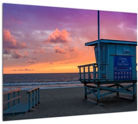 Sklenený obraz z pláže Santa Monica (70x50 cm)