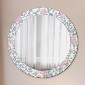 Okrúhle ozdobné zrkadlo Jemné kvety fi 70 cm