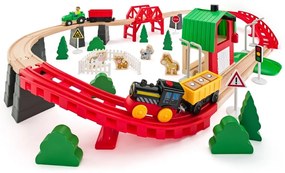 Drevená vlaková súprava – Farma, 60 dielov