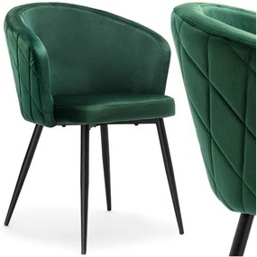 Jedálenská stolička HAMPTON zamatová, tmavozelená