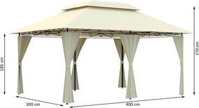 DomTextilu Béžový párty stan v elegantnom štýle vhodný na svadbu 3m x 4m 21270-136276