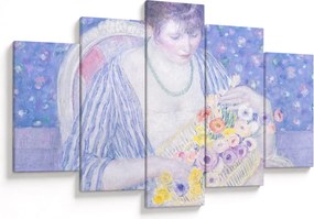 Obraz - Frederick Carl Frieseke,  The Basket of Flowers, reprodukcia (150x105 cm)