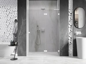 Mexen Lunar L, pravé otočné sprchové dvere 135 cm, 8mm číre sklo, biely profil, 834L-135-000-20-00-P