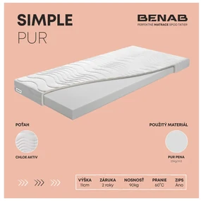 Penový matrac Benab Tellus 190x90 cm (T3). Vlastná spoľahlivá doprava až k Vám domov. 1005344
