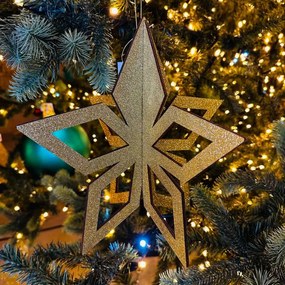 DECOLED Zlatá hviezda, 3D, 30 cm