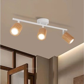 Brilagi - Bodové svietidlo MODERN WOOD 3xGU10/8W/230V drevo/biela