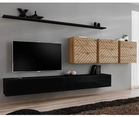 Obývacia Stena Switch VII Line Čierna/Wotan