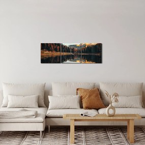 Obraz - Alpy, Taliansko, Dolomity, Lago Antorno (s hodinami) (90x30 cm)