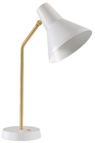 Stolná lampa Carin, biela / mosadz