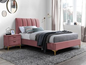 Signal Čalúnená posteľ MIRAGE VELVET 90 x 200 cm farba ružová/ zlatá
