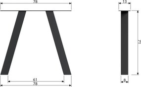 Čierne kovové nožičky v súprave 2 ks Tablo - WOOOD
