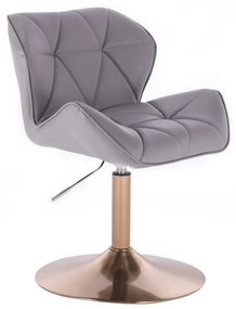 LuxuryForm DESIGN Stolička MILANO na zlatom tanieri - sivá