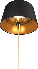 Stojaca lampa zlatá/mosadzná s čiernym tienidlom 35 cm nastaviteľná - Parte