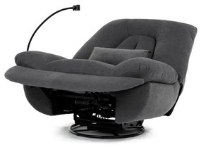 Elektrické polohovateľné kreslo s integrovanýmovládaním, sivé