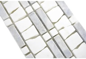 Mozaika z prírodného kameňa BO LA GW03 5x30 cm sivá/biela