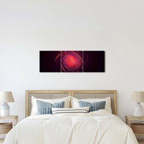 Moderný obraz abstrakcie (s hodinami) (90x30 cm)