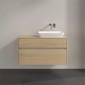 VILLEROY &amp; BOCH Collaro závesná skrinka pod umývadlo na dosku (umývadlo vpravo), 2 zásuvky, s LED osvetlením, 1000 x 500 x 548 mm, Nordic Oak, C111B0VJ