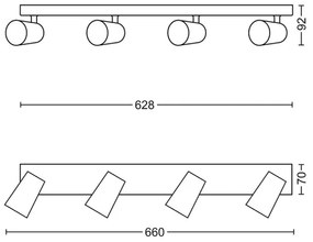 Philips 50574/31/PN - Bodové svietidlo MYLIVING PAISLEY 4xGU10/5,5W/230V