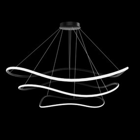 Toolight Toolight, LED závesná lampa 40/60/80cm, 82W, 3000K, LHJ016-CP3, čierna matná, OSW-50006