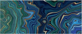 Obraz - Zeleno-modrý mramor (120x50 cm)