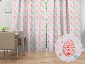 Biante Dekoračný záves TF-106 Farebné kraslice na bielom 140x140 cm