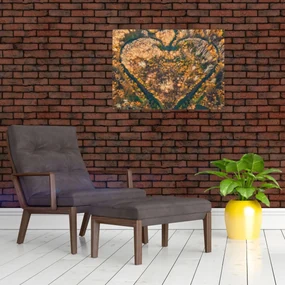 Sklenený obraz - Rieka v tvare srdca (70x50 cm)