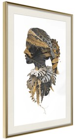 Artgeist Plagát - Jungle Man [Poster] Veľkosť: 20x30, Verzia: Zlatý rám s passe-partout
