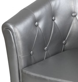 MIADOMODO Kreslo Chesterfield, 58 x 71 x 70 cm, strieborné