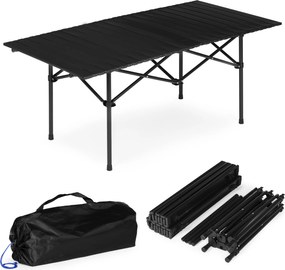 MultiGarden Skladací stôl 120x55 cm s taškou - čierny MultiGarden