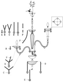 Eglo 39101 - Luster BASILANO 1 8xE14/40W/230V
