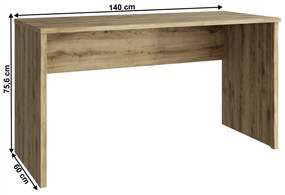Písací stôl DORSI 140, dub Navarra