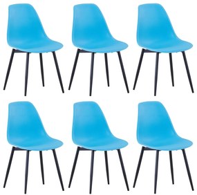 Jedálenské stoličky 6 ks modré PP