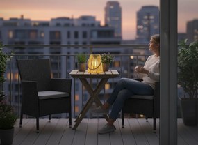 Solárna LED lucerna Sofian 18 cm žltá
